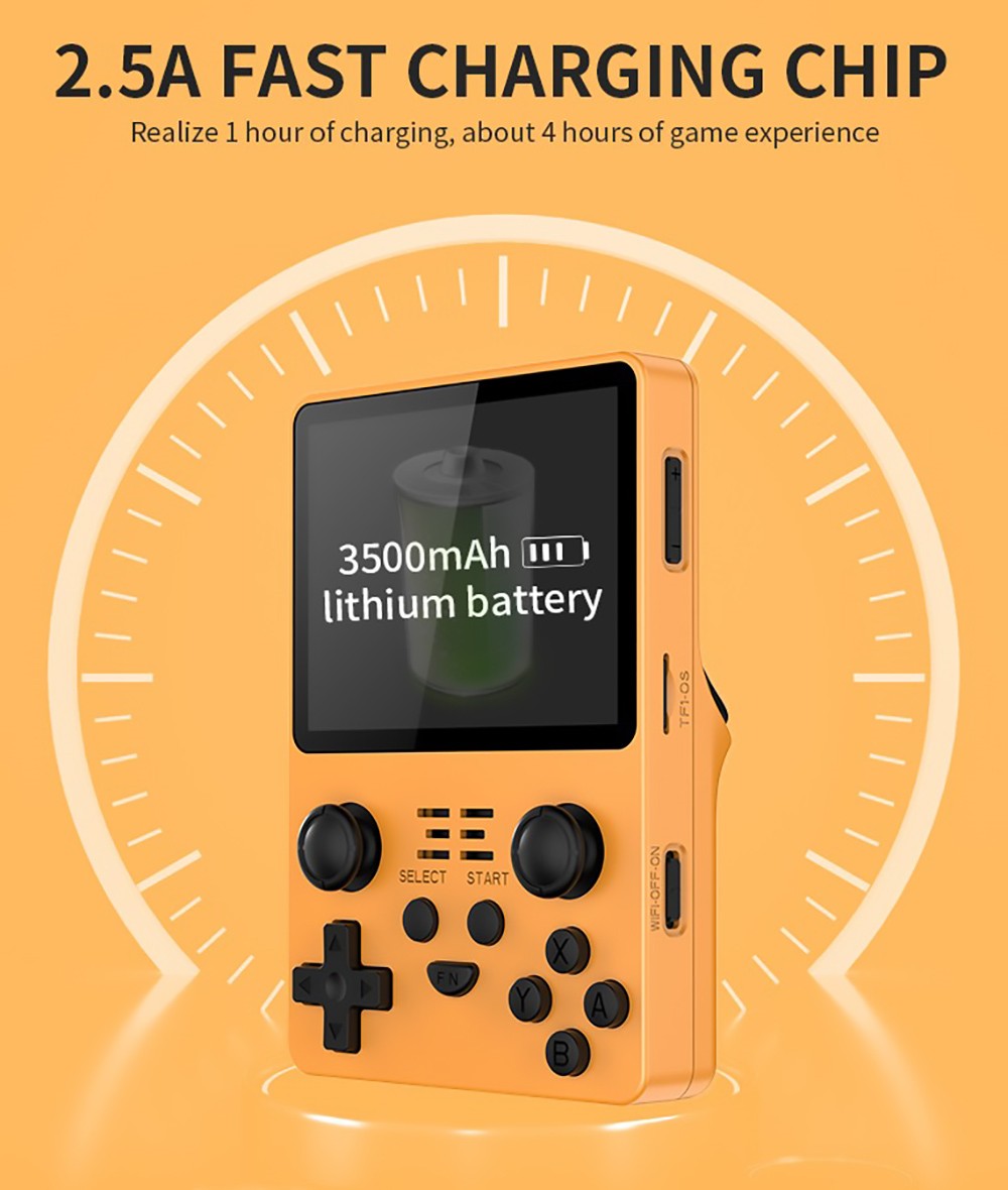 Kapesní herní konzole Powkiddy RGB20S, 16+128GB, 20 000 her, 3,5'' IPS OCA displej, open source pro Linux - modrá