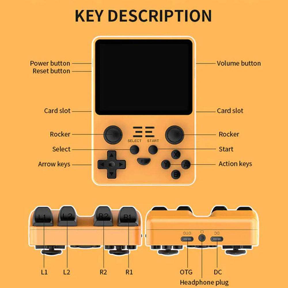 Powkiddy RGB20S Game Console 16GB Linux 128GB TF Card - Blue
