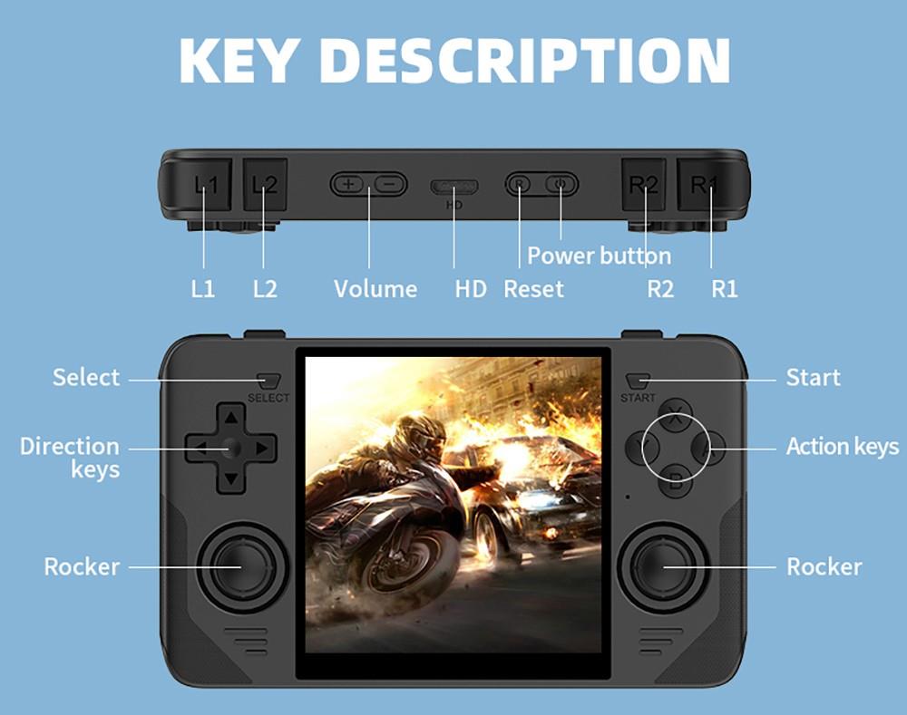 Kapesní herní konzole Powkiddy RGB30 s otevřeným zdrojovým kódem, Linuxem, 16GB TF karta, 5G WiFi - černá