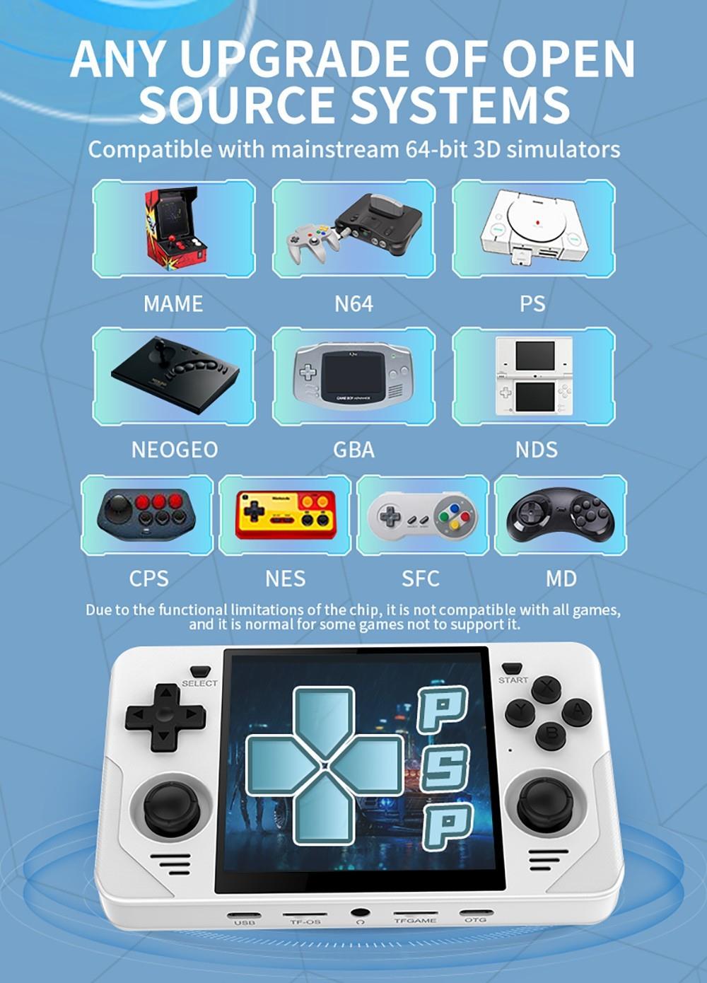Kapesní herní konzole Powkiddy RGB30 s otevřeným zdrojovým kódem, Linuxem, 16GB TF karta, 5G WiFi - černá