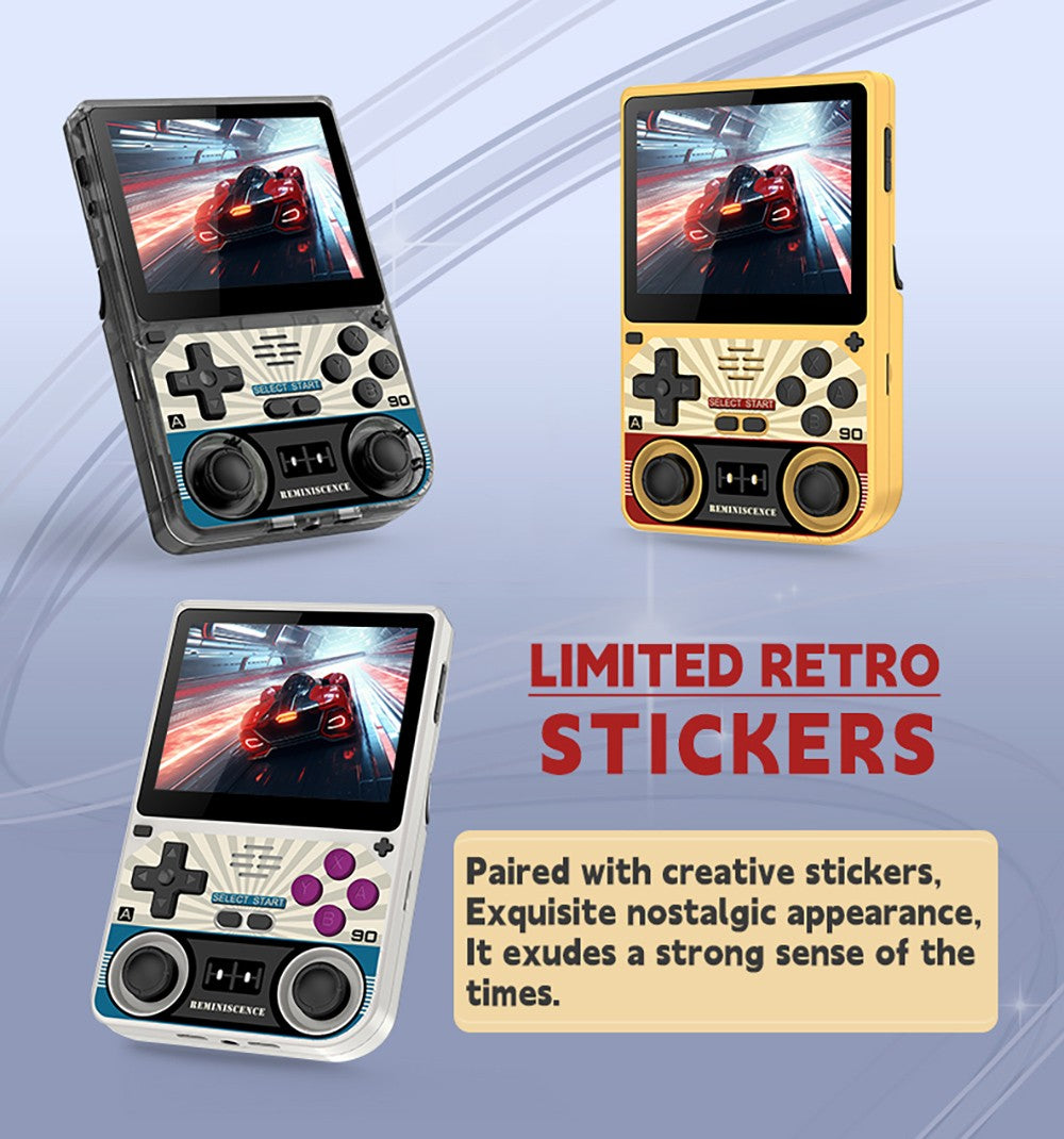 Kapesní herní konzole Powkiddy V20, 64GB TF karta, 3,5palcový IPS displej, systém s otevřeným zdrojovým kódem Linux, 64bitové 3D simulátory, 10 hodin hraní - šedá