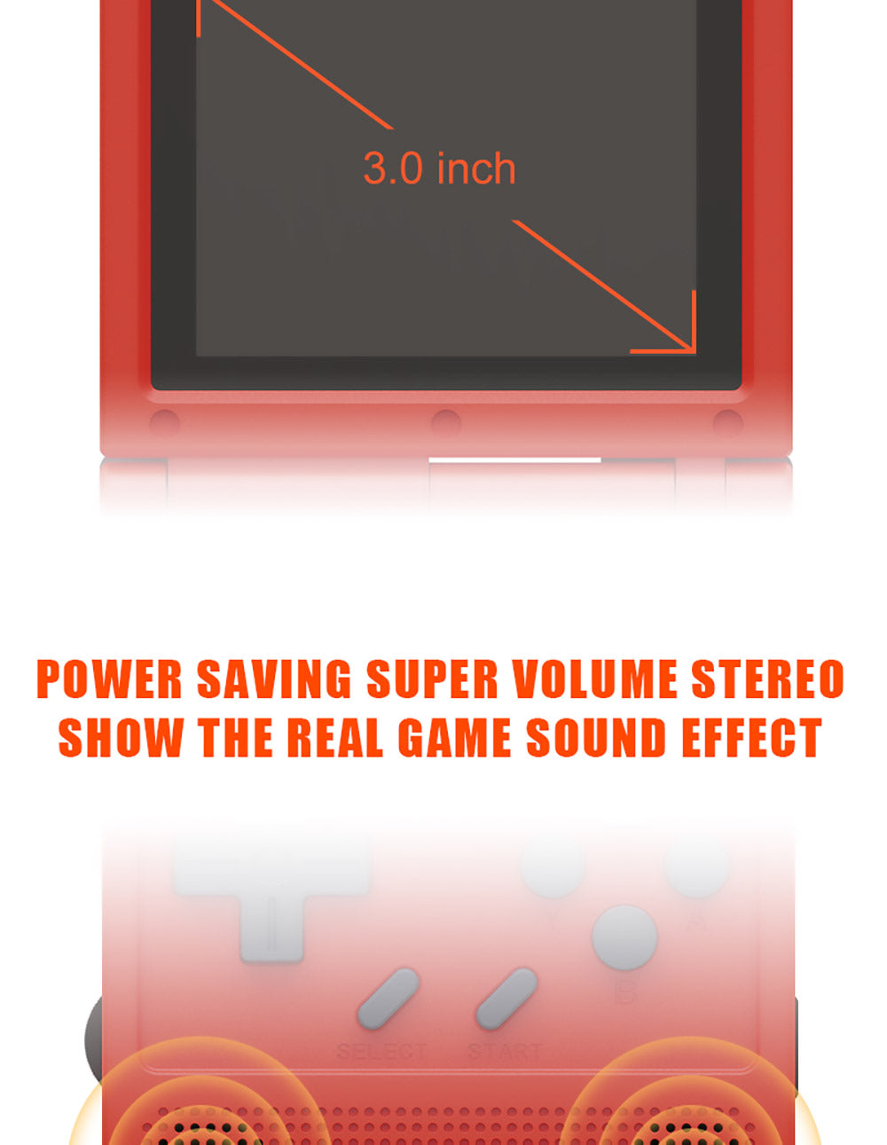 Powkiddy V90 3palcová IPS obrazovka, výklopná ruční herní konzole 64 GB, retro duální otevřený systém, 16 simulátorů, dárek pro děti - červená