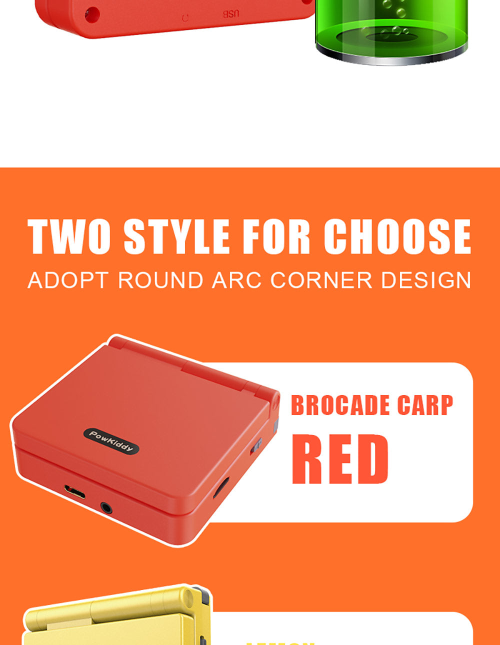 Powkiddy V90 3palcová IPS obrazovka, výklopná ruční herní konzole 64 GB, retro duální otevřený systém, 16 simulátorů, dárek pro děti - červená