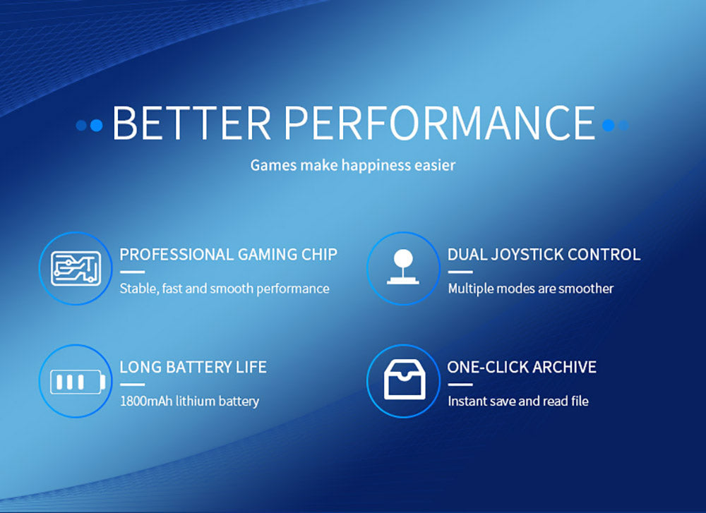 Powkiddy X12 Retro kapesní herní konzole 5,1 palce IPS obrazovka vestavěná 8GB paměť - modrá červená