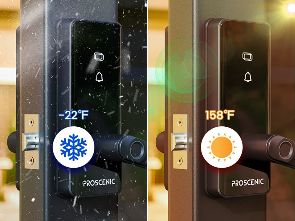 Proscenic L40 Inteligentní zámek, bezklíčový vstupní zámek s klikou, klávesnicí, čtečkou otisků prstů, chytrou aplikací a hlasovým ovládáním, ochranou proti narušení bezpečnosti, záznamem protokolů