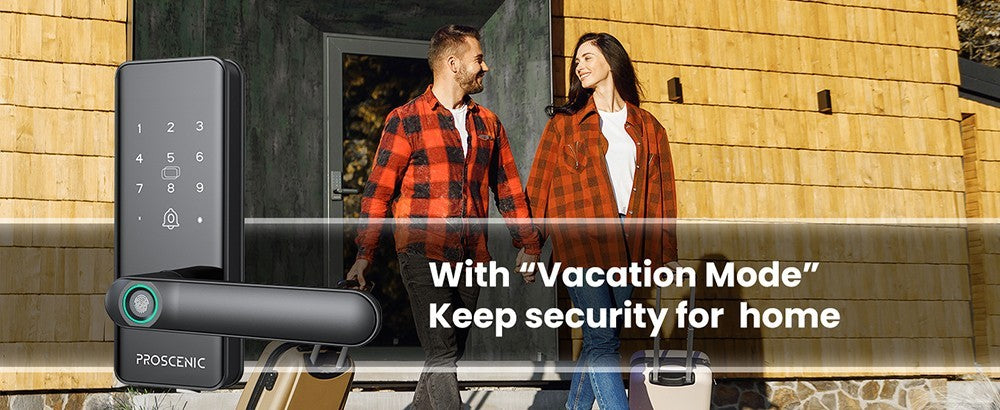 Proscenic L40 Inteligentní zámek, bezklíčový vstupní zámek s klikou, klávesnicí, čtečkou otisků prstů, chytrou aplikací a hlasovým ovládáním, ochranou proti narušení bezpečnosti, záznamem protokolů