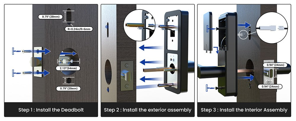 Proscenic L40 Inteligentní zámek, bezklíčový vstupní zámek s klikou, klávesnicí, čtečkou otisků prstů, chytrou aplikací a hlasovým ovládáním, ochranou proti narušení bezpečnosti, záznamem protokolů
