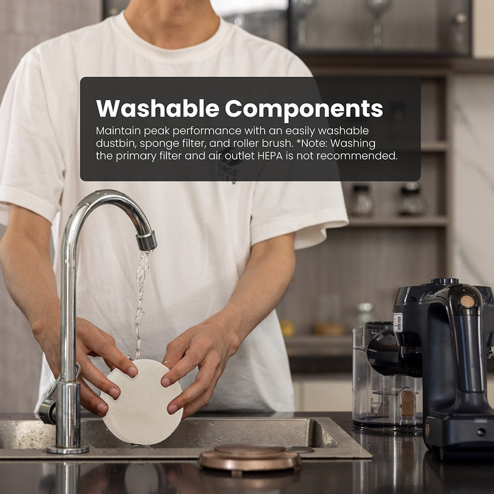 Bezdrátový vysavač Proscenic P11 Lite, max. sací tlak 28 kPa, doba provozu až 35 minut, LED displej, automatické rozčesávání vlasů, otočné řízení o 180°, nádoba na prach o objemu 550 ml, teleskopická trubka, nízká hlučnost, nástěnný úložný prostor