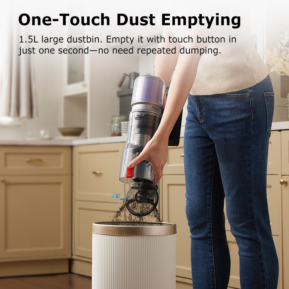 Bezdrátový tyčový vysavač Proscenic P16, sací výkon 45 kPa, doba provozu 55 minut, ohebná tyč o 180°, kartáč na podlahu proti zamotání, nízká hlučnost 62 dB, pro domácí použití a zvířecí chlupy, modrý