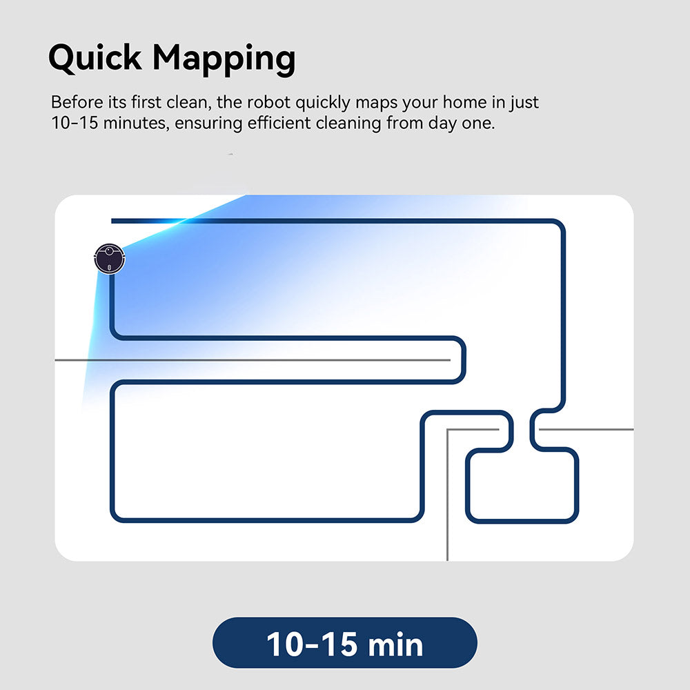Robotický vysavač a mop Proscenic Q8 Max se samovyprazdňovací stanicí, maximální sací výkon 4200 Pa, doba provozu 200 minut, 3 režimy úklidu, inteligentní 360° LiDAR navigace, ovládání pomocí aplikace, na podlahy, zvířecí chlupy a koberce
