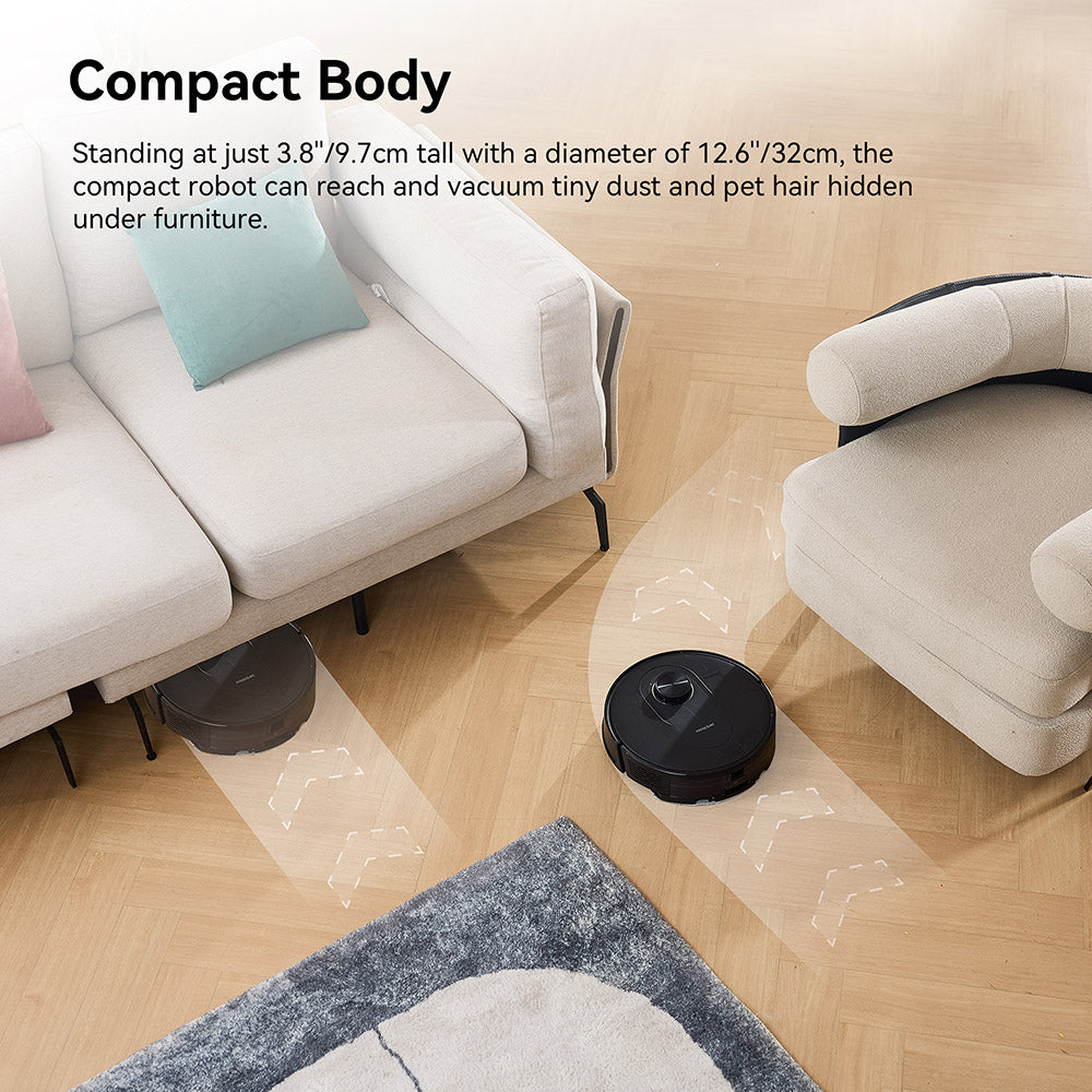 Robotický vysavač a mop Proscenic Q8 Max se samovyprazdňovací stanicí, maximální sací výkon 4200 Pa, doba provozu 200 minut, 3 režimy úklidu, inteligentní 360° LiDAR navigace, ovládání pomocí aplikace, na podlahy, zvířecí chlupy a koberce