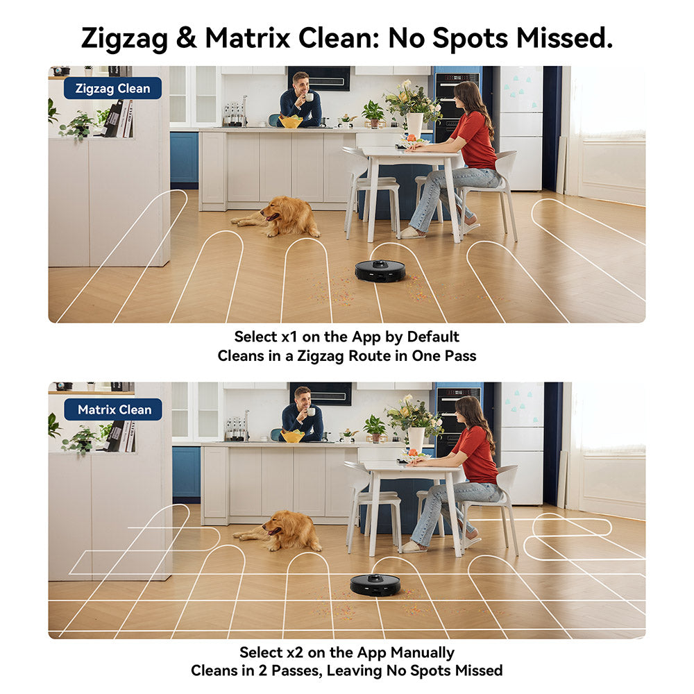 Robotický vysavač a mop Proscenic Q8 Max se samovyprazdňovací stanicí, maximální sací výkon 4200 Pa, doba provozu 200 minut, 3 režimy úklidu, inteligentní 360° LiDAR navigace, ovládání pomocí aplikace, na podlahy, zvířecí chlupy a koberce