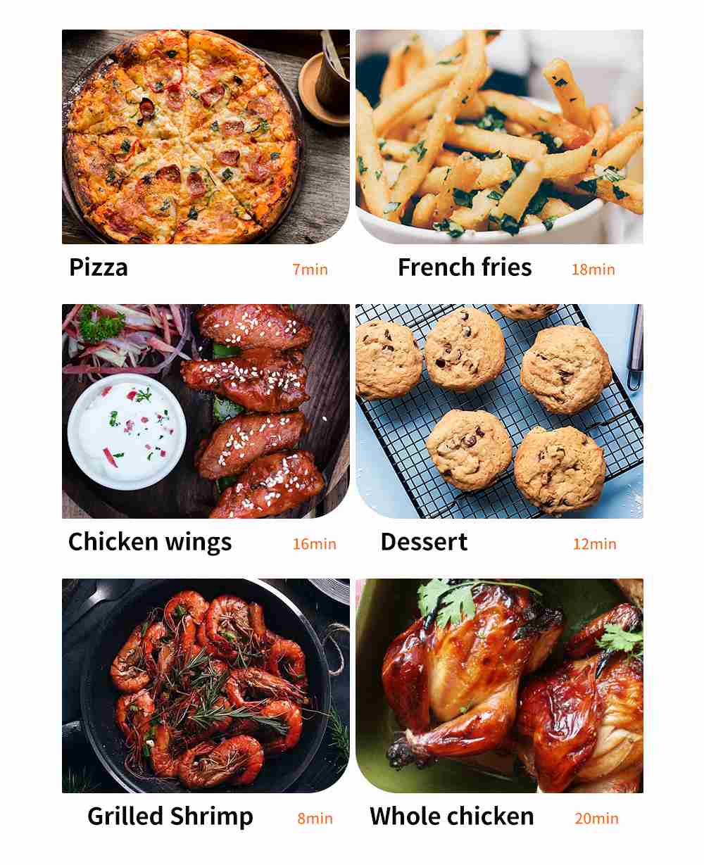 Proscenic T21 Smart elektrická fritéza, 1700 W, bezolejová nepřilnavá pánev, hlasové ovládání, LED dotyková obrazovka - černá