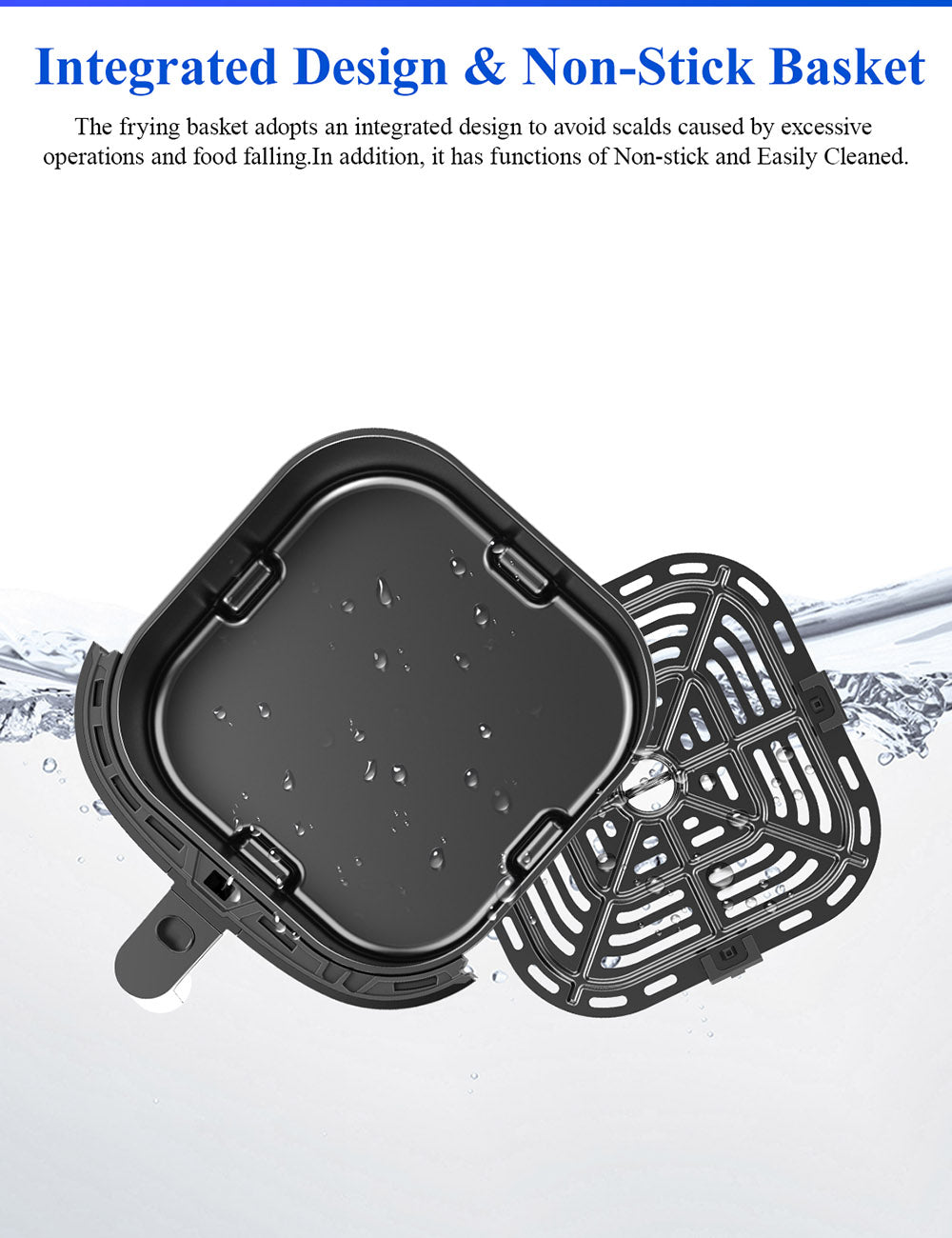 Proscenic T22 Chytrá elektrická fritéza, bezolejová, nepřilnavá pánev 5 l, technologie 3D HF Circulation, přizpůsobené recepty, LED dotyková obrazovka, ovládání aplikací - černá