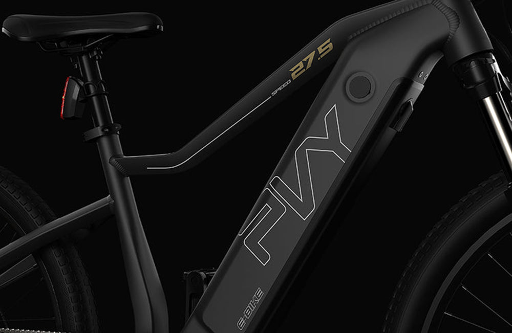 Elektrické kolo PVY Power, motor 1000 W, 48 V, 16,5 Ah, baterie, dojezd 100 km, pneumatiky 27,5*2,1 palce, hydraulická kotoučová brzda, tlumící vidlice SHIMANO, 7 rychlostí, vodotěsnost IP66 - šedá