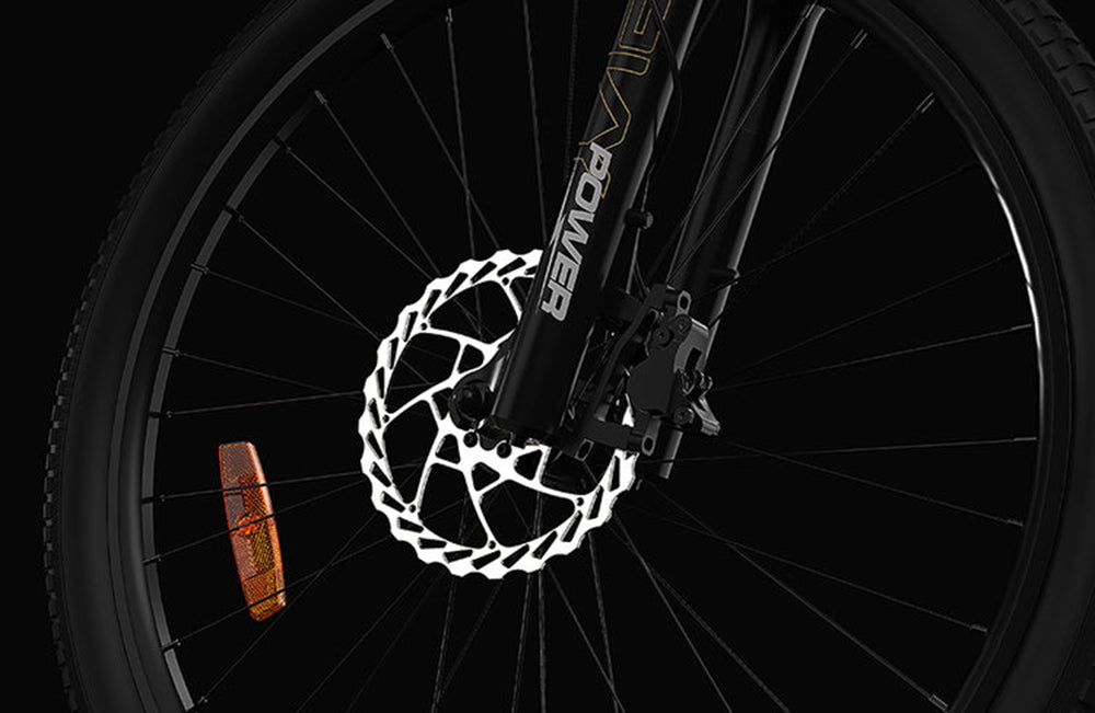 Elektrické kolo PVY Power, motor 1000 W, 48 V, 16,5 Ah, baterie, dojezd 100 km, pneumatiky 27,5*2,1 palce, hydraulická kotoučová brzda, tlumící vidlice SHIMANO, 7 rychlostí, vodotěsnost IP66 - šedá