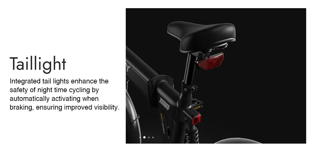 Elektrokolo PVY Turbo, motor 250 W, baterie 48 V 13 Ah, tlusté pneumatiky 20 x 4,0 palce, maximální rychlost 25 km/h, dojezd 100 km, řazení Shimano 7 rychlostí, mechanická kotoučová brzda, odpružená přední vidlice a mechanický tlumič vzadu.