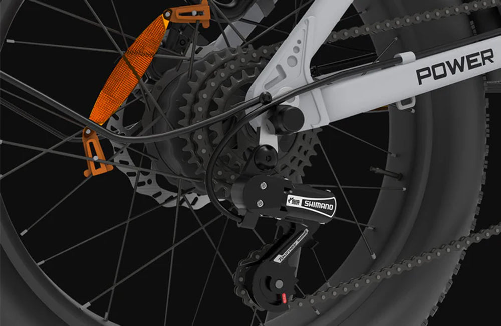 Skládací elektrokolo PVY Z20 Plus 1000W, tlusté pneumatiky 20*4,0, 48V, baterie 16,5Ah, dojezd 80–120 km, 7stupňová převodovka Shimano, uzamykatelná odpružená vidlice a zadní tlumič, hydraulická brzda, barevný LCD displej, nosnost 150 kg – zelená