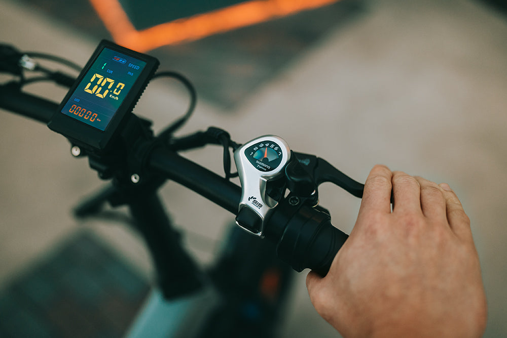 Skládací elektrokolo PVY Z20 Plus s tlustými pneumatikami 20*4,0 palce, motor 1000 W, rychlost 50 km/h, baterie 48 V 16,5 Ah, dojezd 80–120 km, nosnost 150 kg, Shimano 7 rychlostí, elektrické horské kolo – khaki