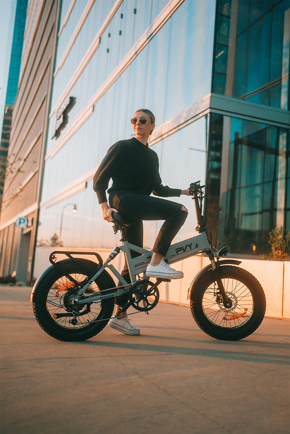 Skládací elektrokolo PVY Z20 Plus s tlustými pneumatikami 20*4,0 palce, motor 1000 W, rychlost 50 km/h, baterie 48 V 16,5 Ah, dojezd 80–120 km, nosnost 150 kg, Shimano 7 rychlostí, elektrické horské kolo – khaki