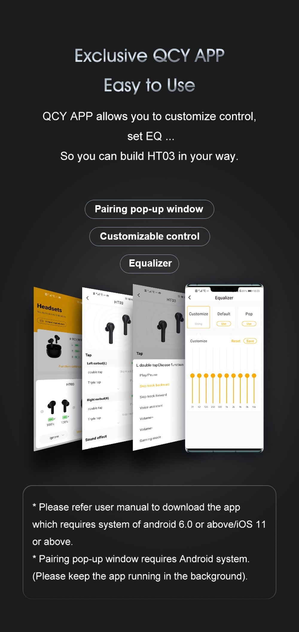 Sluchátka QCY HT03 ANC TWS, Bluetooth 5.1