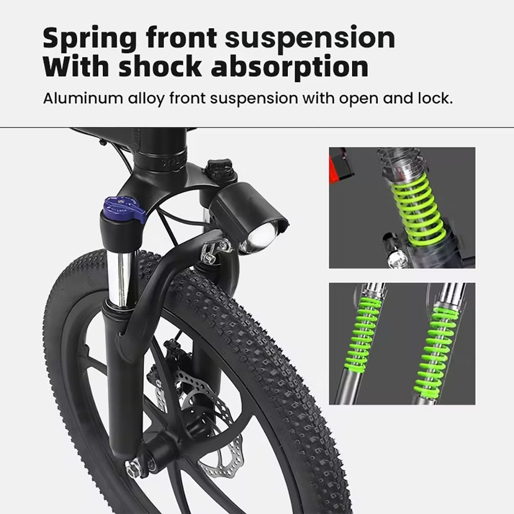 Elektrokolo RANDRIDE YA20, motor 500 W, maximální rychlost 40 km/h, baterie 48 V 12,8 Ah, dojezd 80–90 km/h, pneumatiky CST 20 x 1,95 palce, nosnost 120 kg, Shimano 7 rychlostí