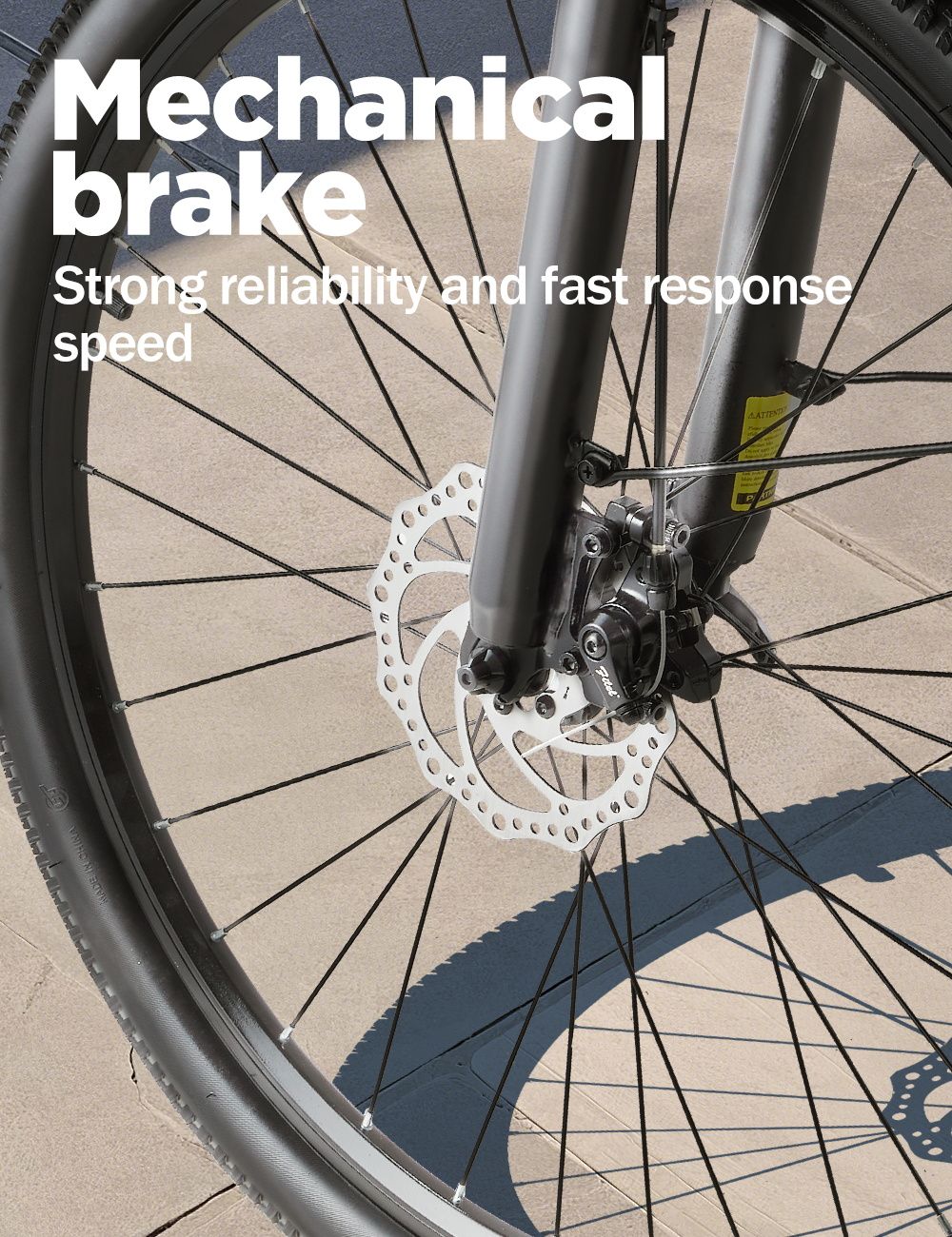 Elektrokolo RANDRIDE YG70, motor 1000 W, baterie 48 V 14 Ah, pneumatiky 27,5 x 1,95 palce, maximální rychlost 45 km/h, dojezd 50 km, mechanická brzda, odpružená přední vidlice, 27 rychlostí, LCD displej