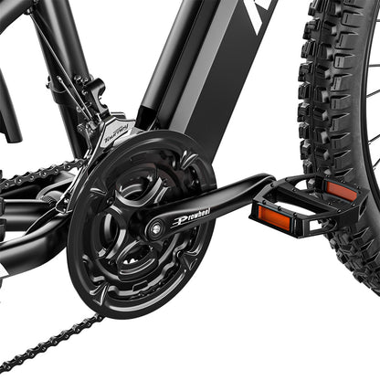 RANDRIDE YG90B Electric Bike 1000W Motor 45km/h Max Speed 48V 17Ah Removable battery 80-90KM Max Range 27.5*2.4&#39;&#39; CST Tires 120kg Load Shimano 21 Gears Hydraulic brake - Black &amp; Red