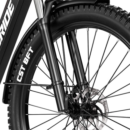 RANDRIDE YG90B Electric Bike 1000W Motor 45km/h Max Speed 48V 17Ah Removable battery 80-90KM Max Range 27.5*2.4&#39;&#39; CST Tires 120kg Load Shimano 21 Gears Hydraulic brake - Black &amp; Red