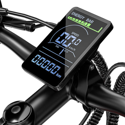 RANDRIDE YG90B Electric Bike 1000W Motor 45km/h Max Speed 48V 17Ah Removable battery 80-90KM Max Range 27.5*2.4&#39;&#39; CST Tires 120kg Load Shimano 21 Gears Hydraulic brake - Black &amp; Red