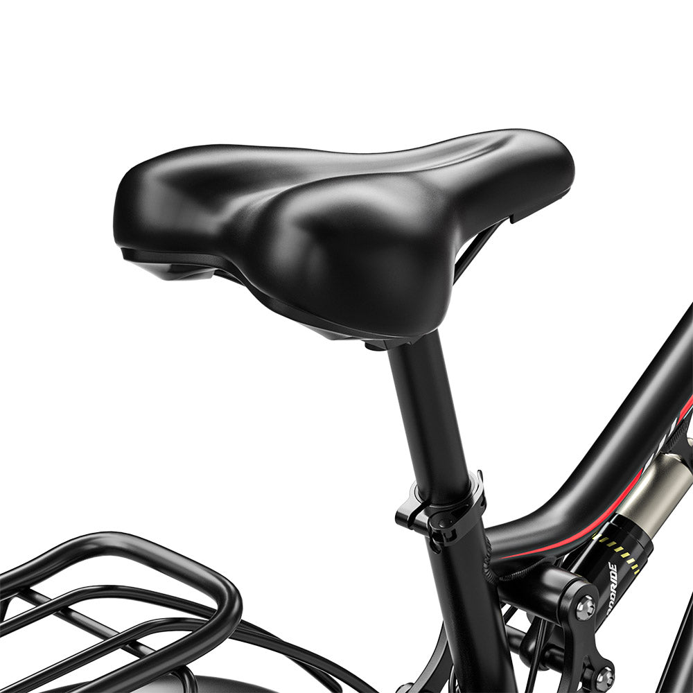 RANDRIDE YG90B Electric Bike 1000W Motor 45km/h Max Speed 48V 17Ah Removable battery 80-90KM Max Range 27.5*2.4&#39;&#39; CST Tires 120kg Load Shimano 21 Gears Hydraulic brake - Black &amp; Red