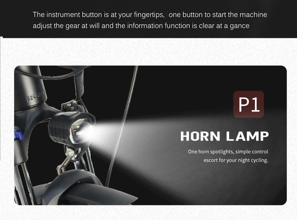 Elektrokolo RANDRIDE YS90, motor 1000 W, maximální rychlost 45 km/h, baterie 48 V 13,6 Ah, dojezd 60–70 km, pneumatiky 27,5*2,4 palce, nosnost 150 kg, hydraulické kotoučové brzdy SHIMANO MicroNew, 27 převodů