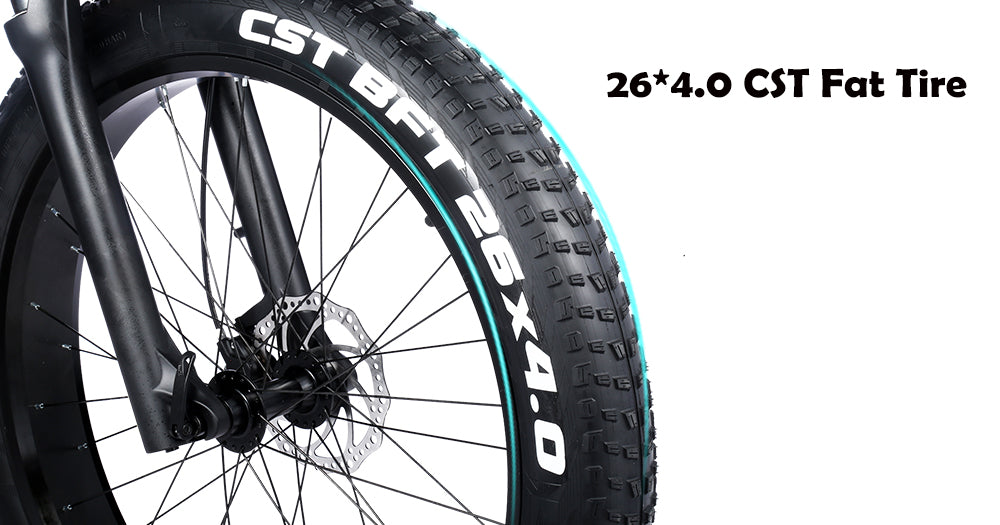 Elektrokolo RANDRIDE YX80, bezkartáčový motor 1500 W, baterie 48 V 20 Ah, tlusté pneumatiky CST 26 x 4,0", maximální rychlost 50 km/h, maximální dojezd 124 km, zadní tlumič, hydraulické brzdy Shimano, řazení Shimano 7 rychlostí, LCD displej