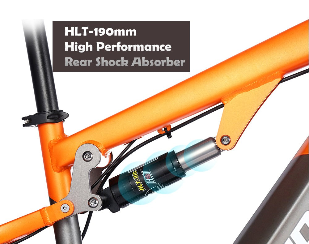 Elektrokolo RANDRIDE YX80, bezkartáčový motor 1500 W, baterie 48 V 20 Ah, tlusté pneumatiky CST 26 x 4,0", maximální rychlost 50 km/h, maximální dojezd 124 km, zadní tlumič, hydraulické brzdy Shimano, řazení Shimano 7 rychlostí, LCD displej