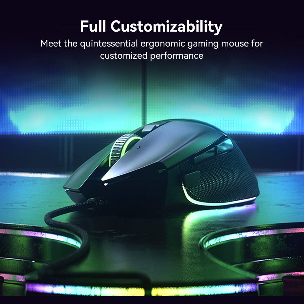 Herní myš Razer Basilisk V3, RGB osvětlení, optický senzor 26K DPI, 11 programovatelných tlačítek