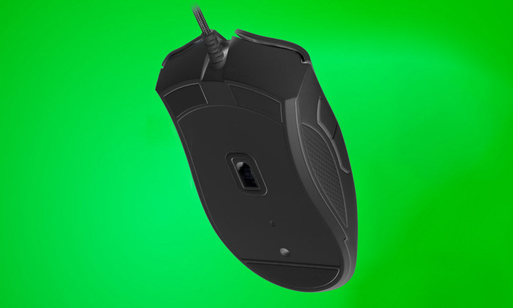 Herní myš Razer DeathAdder Essential, optický senzor 6400 DPI, 5 programovatelných tlačítek, mechanické spínače, gumové boční úchopy - černá