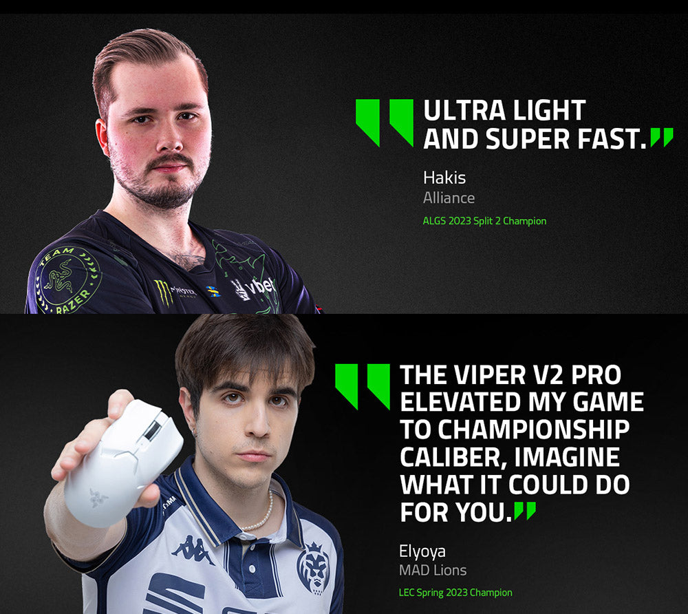 Bezdrátová herní myš Razer Viper V2 Pro, ultralehká 58g, optický senzor 30K DPI, výdrž baterie 90 hodin - bílá