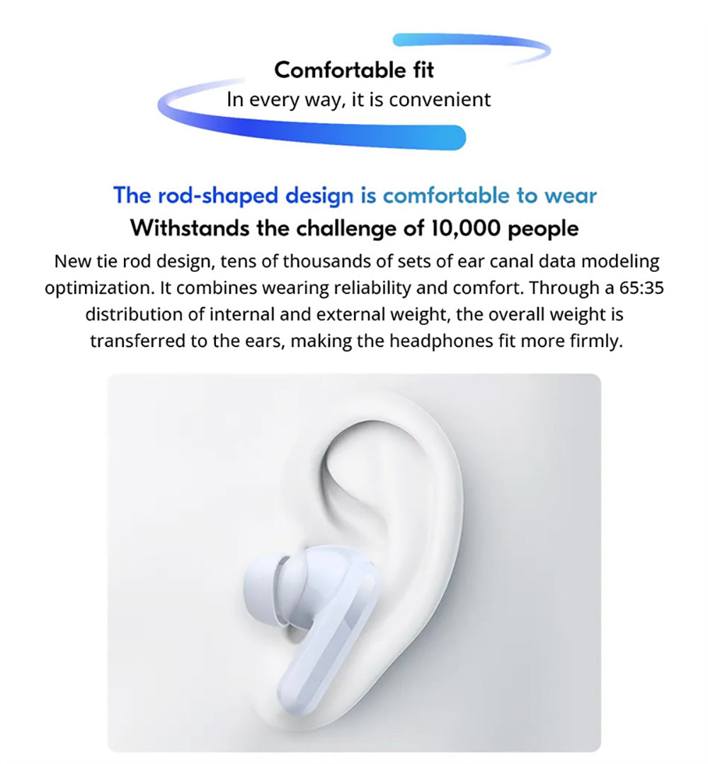 Sluchátka Redmi Buds 5 TWS, 46dB ANC 4 EQ Sound Bluetooth 5.3 čínská verze - bílá