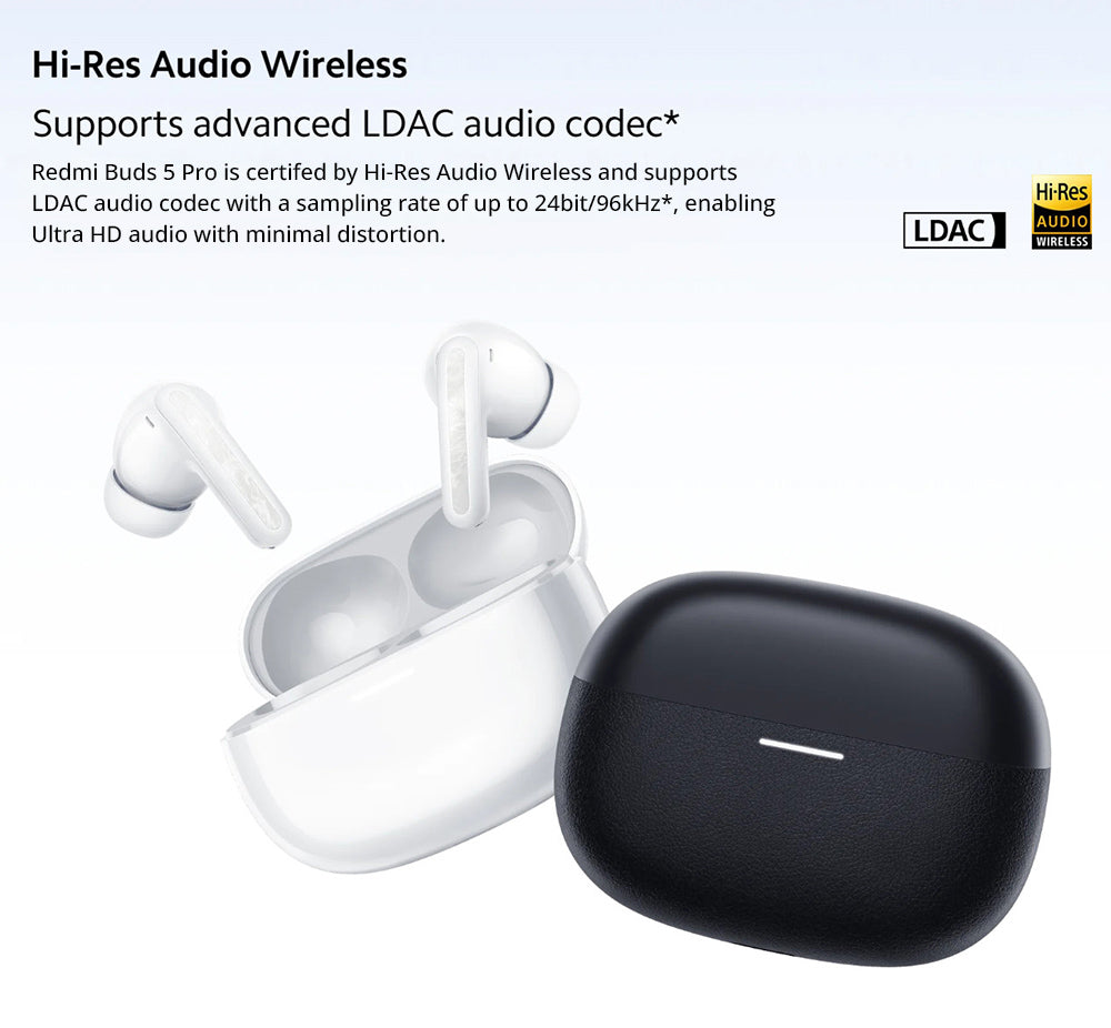 Sluchátka Redmi Buds 5 Pro, aktivní potlačení hluku 52 dB, Hi-Res zvuk, Bluetooth 5.3, výdrž baterie až 38 hodin – verze pro e-sporty