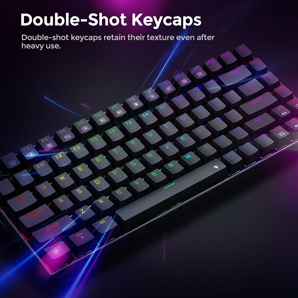 Herní mechanická klávesnice Redragon K629-RGB Phantom RGB Backlight, 84 kláves, červené spínače - černá