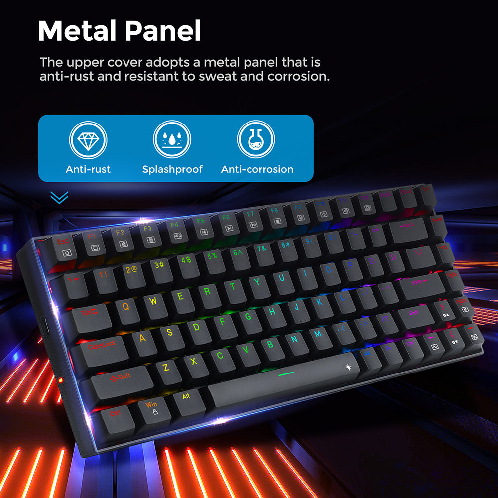Herní mechanická klávesnice Redragon K629-RGB Phantom RGB Backlight, 84 kláves, červené spínače - černá