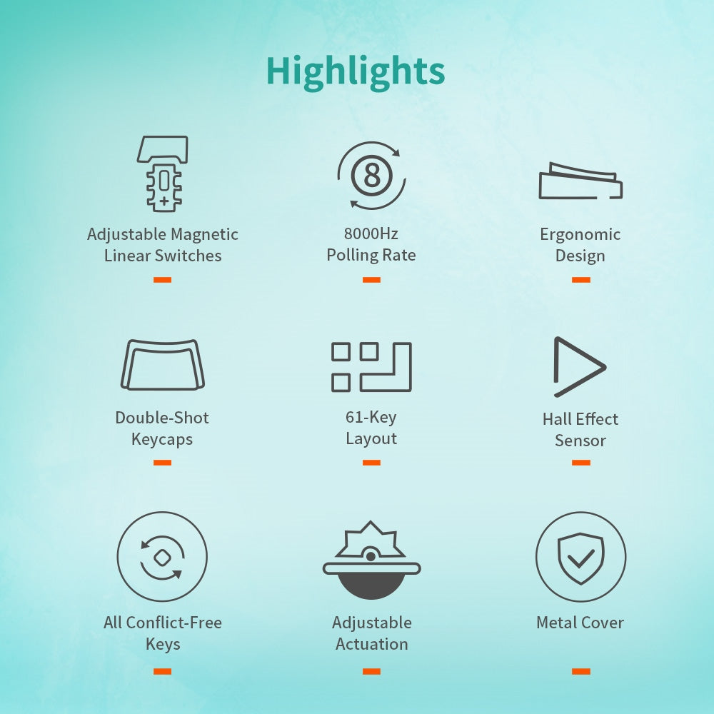 Redragon K683WB-RGB Drátová mechanická klávesnice, 87 kláves, nastavitelné magnetické lineární spínače, dvojité PBT klávesy, frekvence dotazování 8000 Hz, RGB podsvícení - bílo-zelená