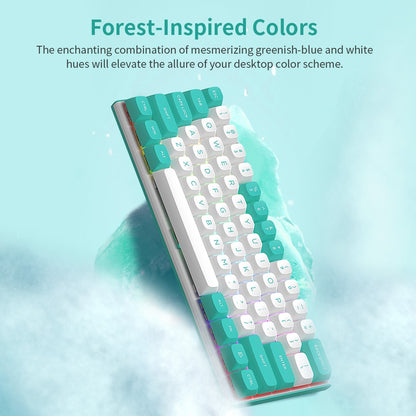 Redragon K683WB-RGB Wired Mechanical Keyboard, 87-key Adjustable Magnetic Linear Switches Double-shot PBT Keycaps 8000Hz Polling Rate RGB Backlight - White Green