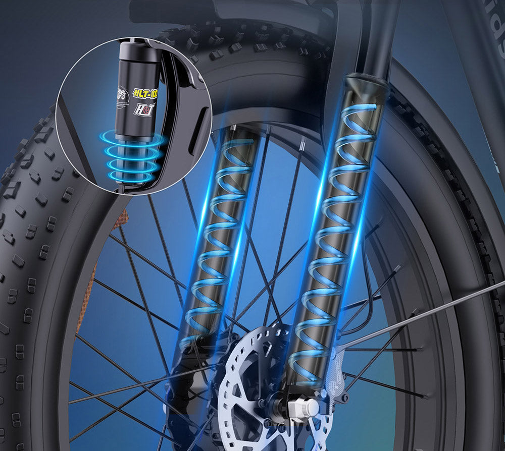 Elektrokolo Ridstar E26 Pro, motor 1000 W*2, baterie 48 V 23 Ah, tlusté pneumatiky 26*4 palce, maximální rychlost 49 km/h, dojezd 75 km, dvojitá hydraulická brzda, celoodpružené, řazení Shimano 7 rychlostí