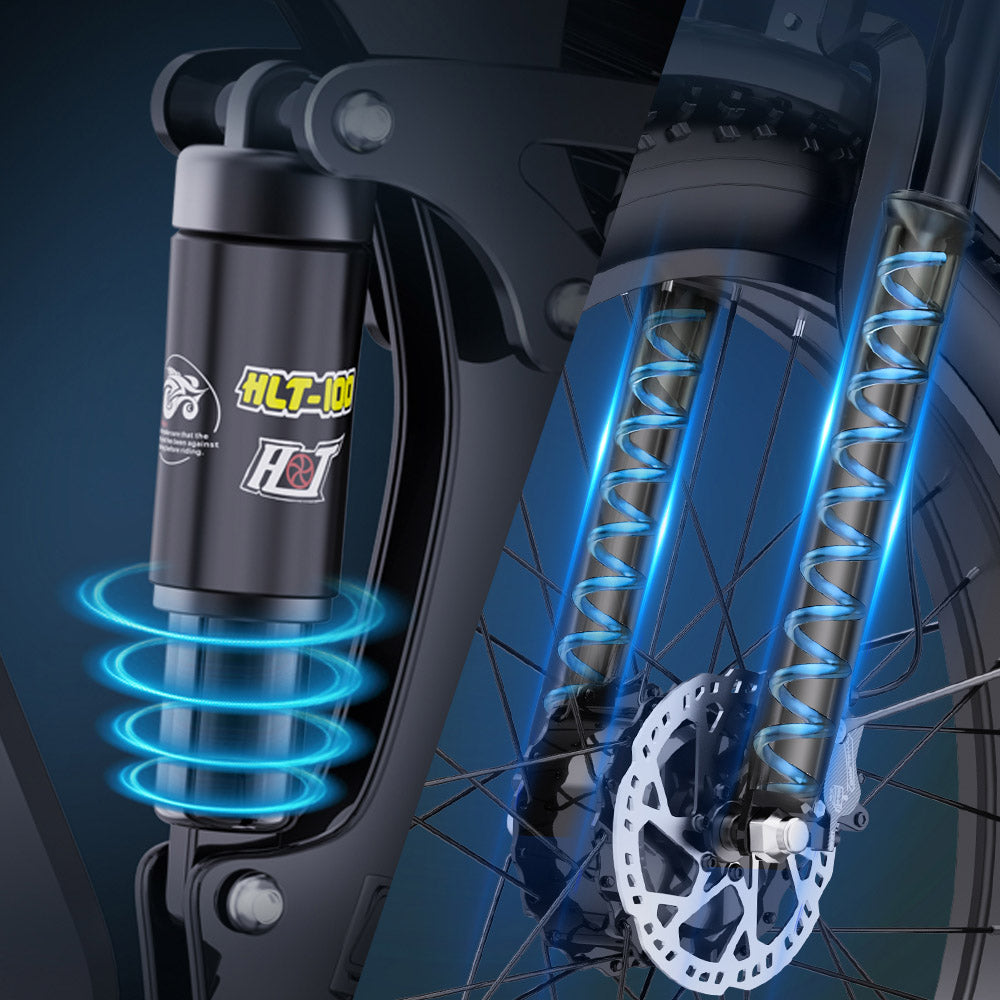 Elektrokolo Ridstar E26 Pro, motor 1000 W*2, baterie 48 V 23 Ah, tlusté pneumatiky 26*4 palce, maximální rychlost 49 km/h, dojezd 75 km, dvojitá hydraulická brzda, celoodpružené, řazení Shimano 7 rychlostí