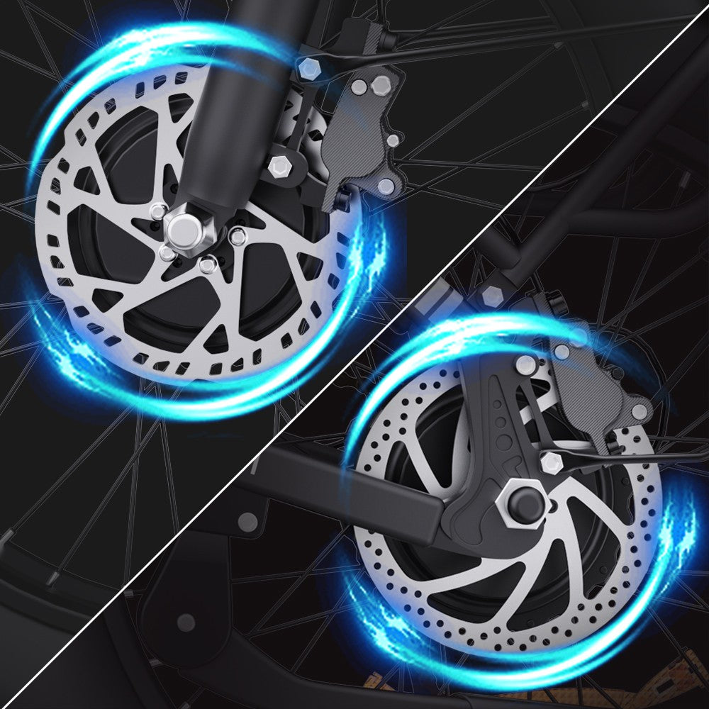 Elektrokolo Ridstar H20 Pro, motor 1000 W*2, baterie 48 V 23 Ah, tlusté pneumatiky 20*4 palce, maximální rychlost 49 km/h, dojezd 112 km, hydraulické kotoučové brzdy, přední a zadní tlumič, řazení Shimano 7 rychlostí