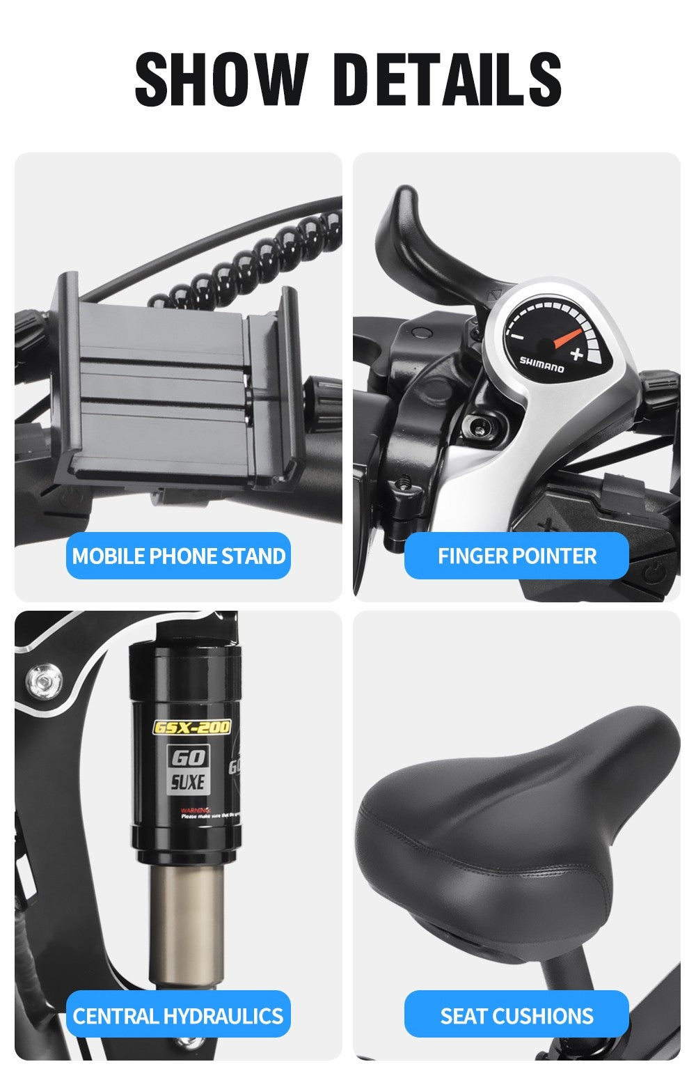 Elektrické kolo Ridstar H26 Pro, 26*4,0 palce terénní tlusté pneumatiky, motor 1000 W, baterie 48 V 20 Ah, maximální rychlost 58 km/h, maximální dojezd 120 km, olejová brzda