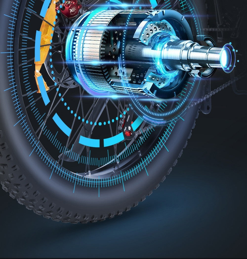 Elektrické kolo Ridstar H26 Pro, 26*4,0 palce terénní tlusté pneumatiky, motor 1000 W, baterie 48 V 20 Ah, maximální rychlost 58 km/h, maximální dojezd 120 km, olejová brzda