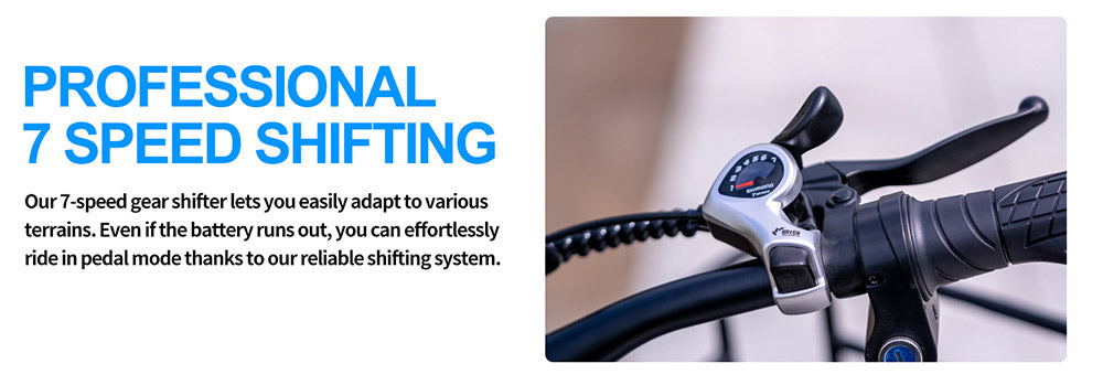 Elektrokolo Ridstar MN26, motor 750 W, tlusté pneumatiky 26*4,0', baterie 48 V 20 Ah, maximální rychlost 58 km/h, maximální dojezd 90 km, řazení Shimano 7 rychlostí, mechanická kotoučová brzda