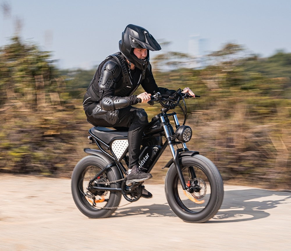 Elektrokolo Ridstar Q20, bezkartáčový motor 1000 W, tlusté pneumatiky 20*4 palce, 48 V, 20 Ah, vyměnitelná baterie, maximální rychlost 48 km/h, dojezd 120 km, hydraulická kotoučová brzda